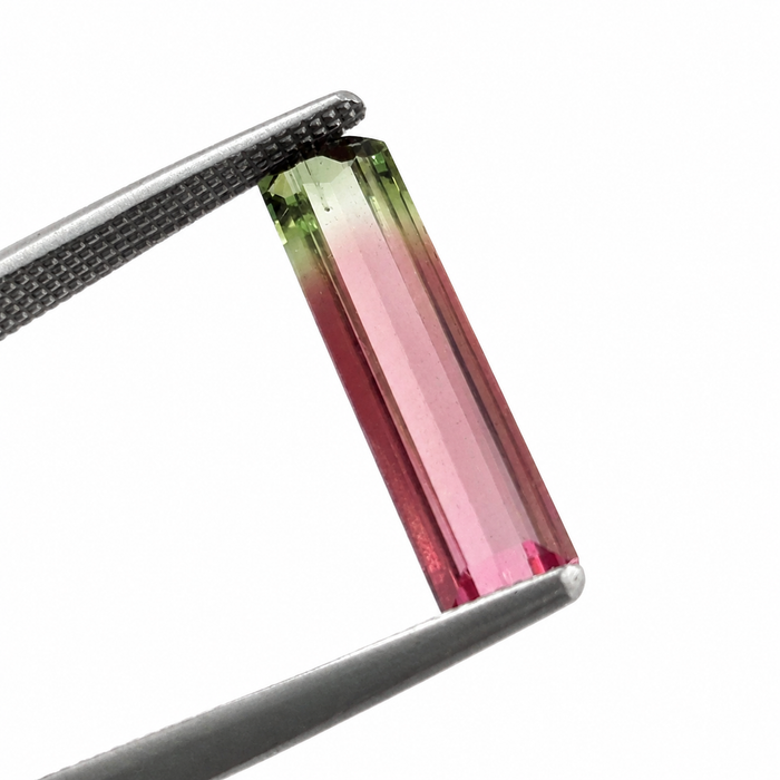 Watermelon tourmaline fancy baguette cut 1.73 carat loose gemstone - Buy loose or customise