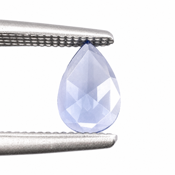 Blue Ceylon Sapphire pear rose cut 0.44 carat loose gemstone - Make your own custom jewelry design
