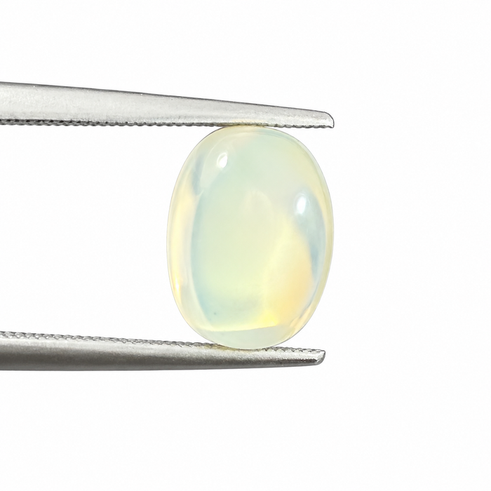 Rainbow moonstone 5.21 carat elongated oval cut sugarloaf cabochon loose gemstone