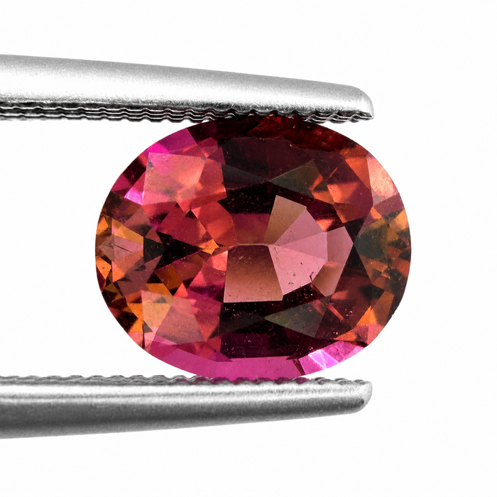 Pink orange sunset tourmaline fancy oval cut 1.28 carats loose gemstone - Buy loose or customise