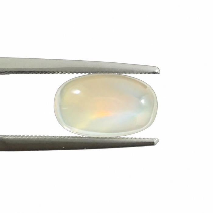 Rainbow moonstone 4.44 carat rectangle cushion cut sugarloaf cabochon loose gemstone