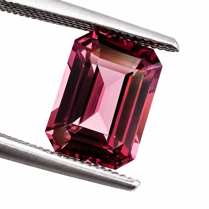 Pink Tanga garnet emerald cut 2.22 carats loose gemstone - Buy loose or customise