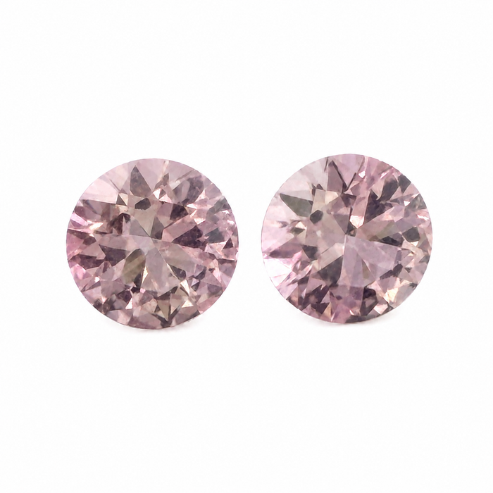 Pink tourmaline round cut matched pair 1.80 carats total - Buy loose or customise