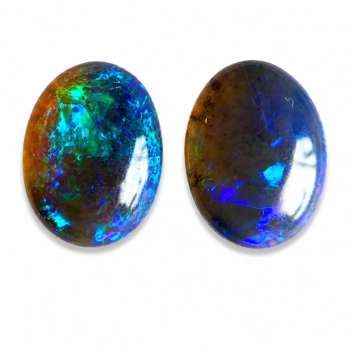 Australian jelly opal matched pair 1.67 carat total loose gemstone - Buy loose or customise