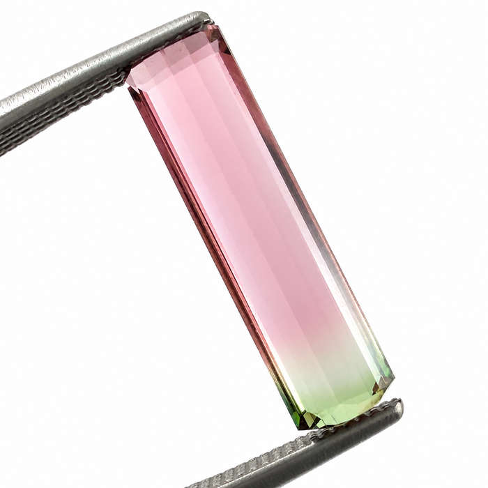 Watermelon tourmaline fancy baguette cut 1.73 carat loose gemstone - Buy loose or customise