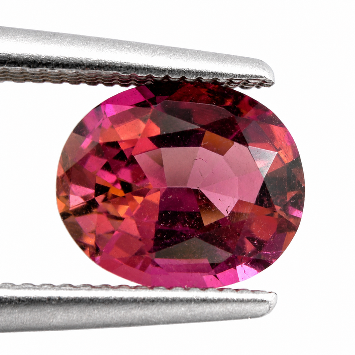 Pink orange sunset tourmaline fancy oval cut 1.28 carats loose gemstone - Buy loose or customise