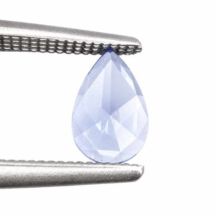 Blue Ceylon Sapphire pear rose cut 0.44 carat loose gemstone - Make your own custom jewelry design