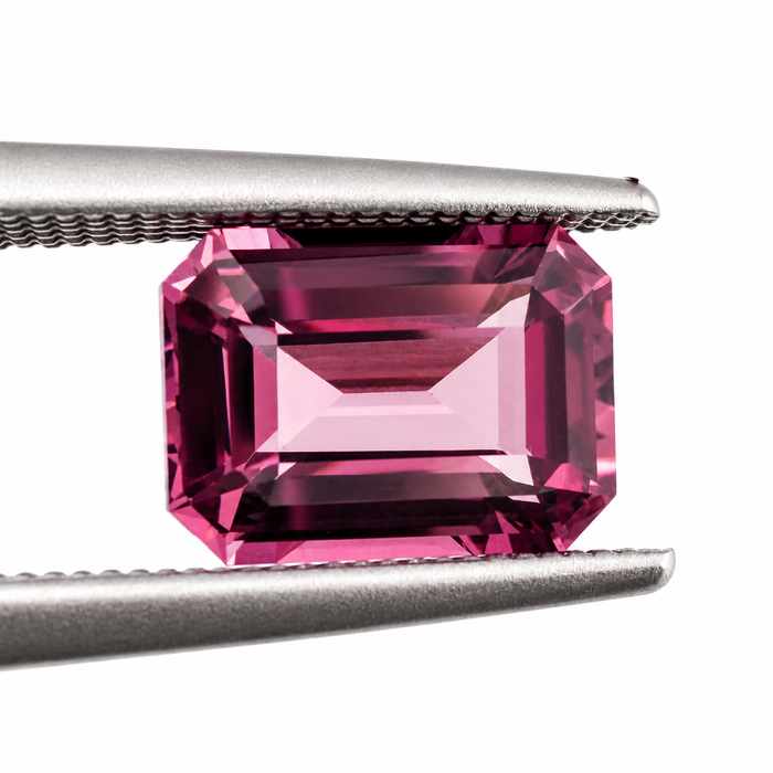 Pink Tanga garnet emerald cut 2.22 carats loose gemstone - Buy loose or customise
