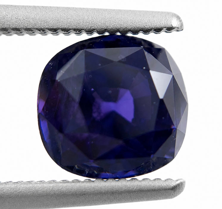 Blue Purple color change Sapphire 2.00 carat 6.63x6.24x5.17mm square cushion cut