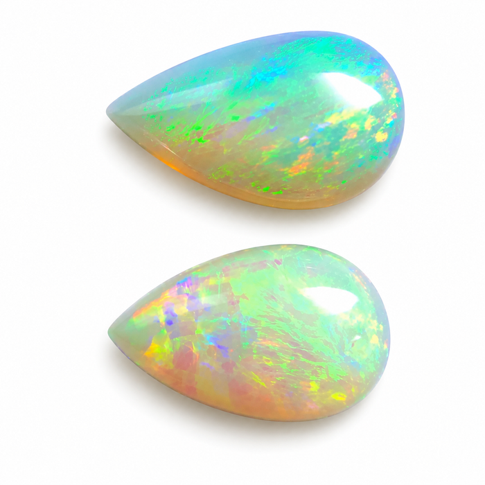 Australian white opal matched pair 2.18 carat total loose gemstone - Buy loose or customise