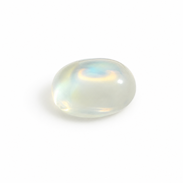 Rainbow moonstone 5.21 carat elongated oval cut sugarloaf cabochon loose gemstone