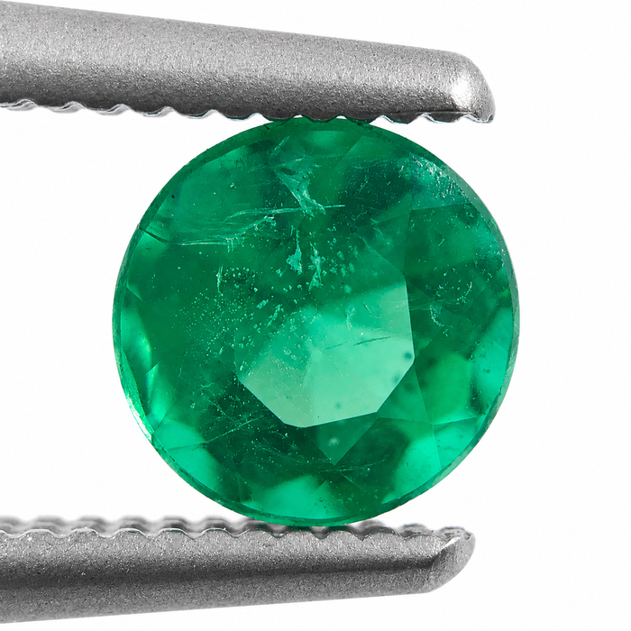 Emerald round brilliant cut 0.48 carat loose gemstone - Make a custom order