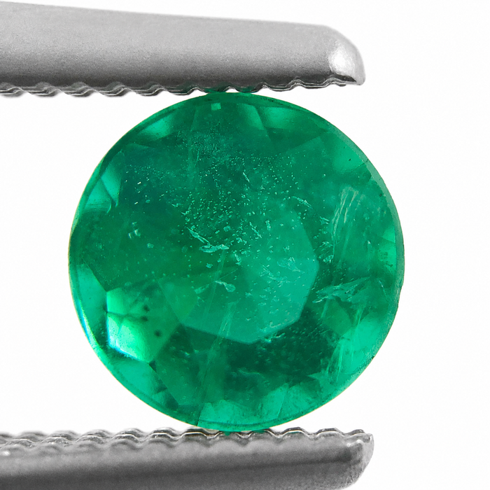 Emerald round brilliant cut 0.48 carat loose gemstone - Make a custom order