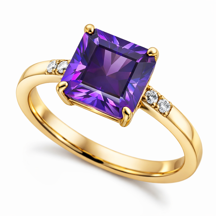Amethyst 2.58 carat square emerald cut loose gemstone - Buy loose or customise