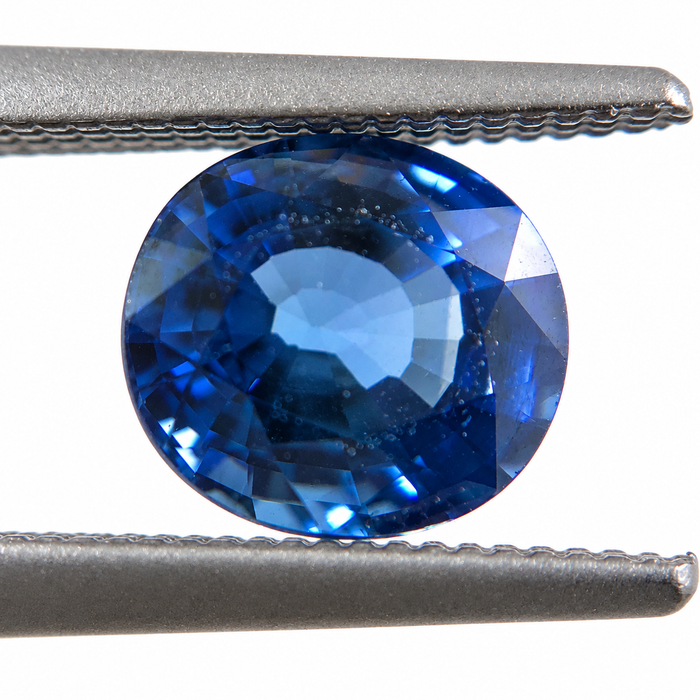 Natural blue Ceylon Sapphire oval cushion cut 6.8x6.2mm 1.71 carat gemstone