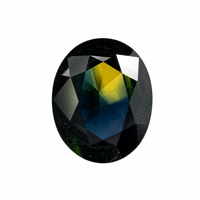 Australian Parti sapphire with colour split 0.68ct oval brilliant cut loose gemstone - Buy loose or customise