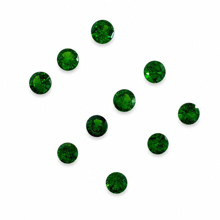Green Tsavorite garnet round cut 0.10-0.14ct 3x1.7mm approximately each loose gemstone - price is per stone - Buy loose or customise