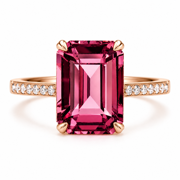 Pink Tanga garnet emerald cut 2.22 carats loose gemstone - Buy loose or customise