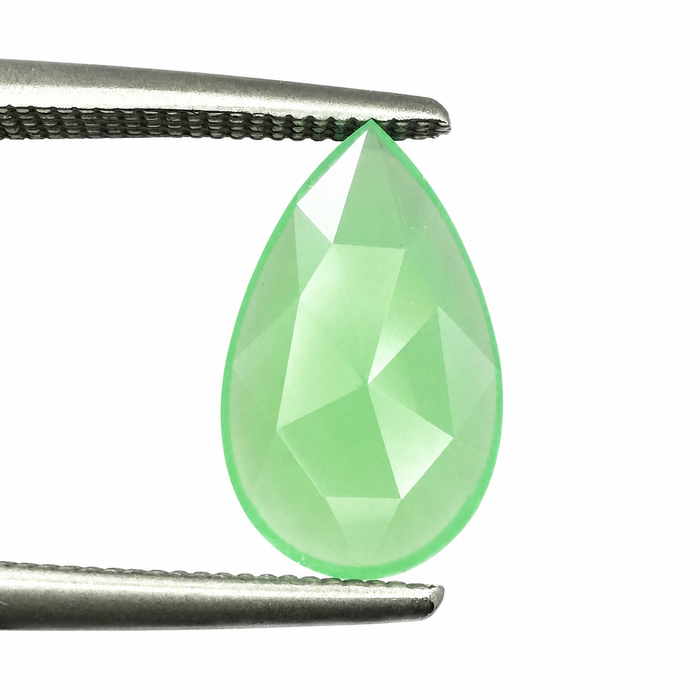 Australian Chrysoprase pear rose cut 0.97 carat loose gemstone - Make your own custom jewelry design.