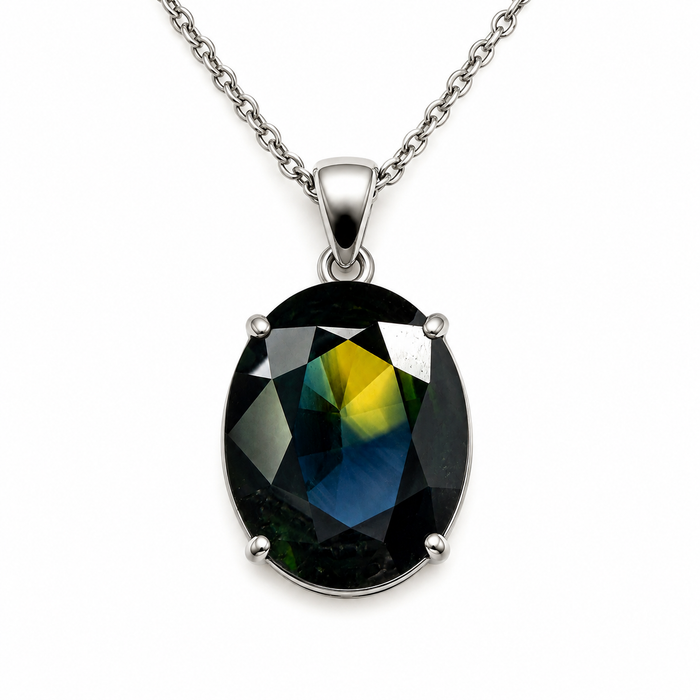 Australian Parti sapphire with colour split 0.68ct oval brilliant cut loose gemstone - Buy loose or customise