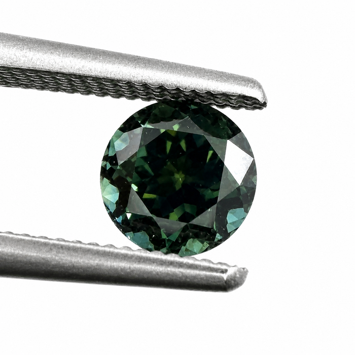 Australian Dark Teal sapphire 0.83 round brilliant cut loose gemstone - Buy loose or customise