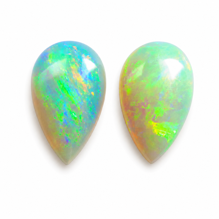 Australian white opal matched pair 2.18 carat total loose gemstone - Buy loose or customise