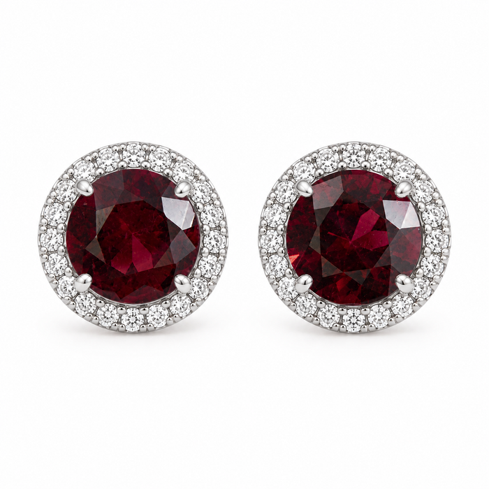 Blood red Spinel round cut matched pair 0.72 carats total - Buy loose or customise