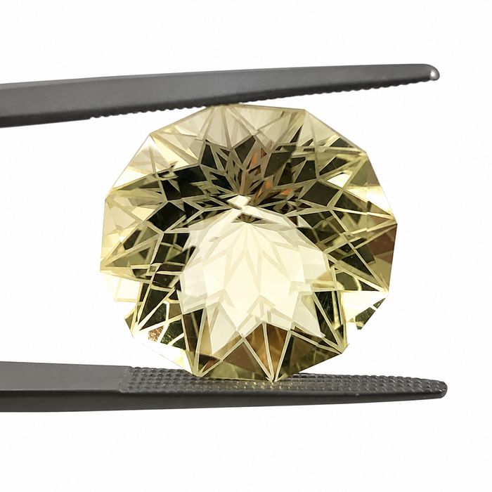 Citrine lemon quartz unique German laser geometric mixed cut 14.24 carat loose gemstone - Buy loose or customise