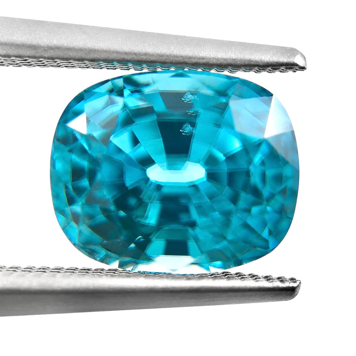 Blue Zircon rectangle cushion cut 4.92 carat gemstone - Buy loose or Make your own custom jewelry