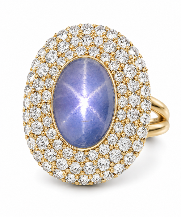 Blue Star Sapphire oval cut cabochon 2.95 carats - Make your own custom jewelry design