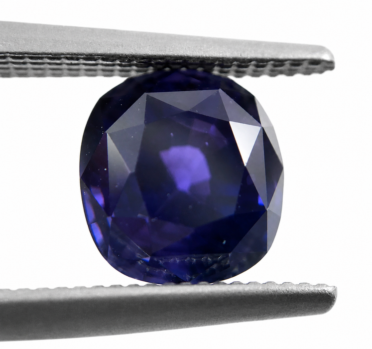 Blue Purple color change Sapphire 2.00 carat 6.63x6.24x5.17mm square cushion cut