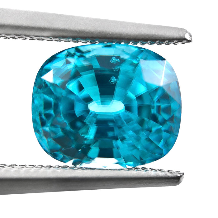 Blue Zircon rectangle cushion cut 4.92 carat gemstone - Buy loose or Make your own custom jewelry