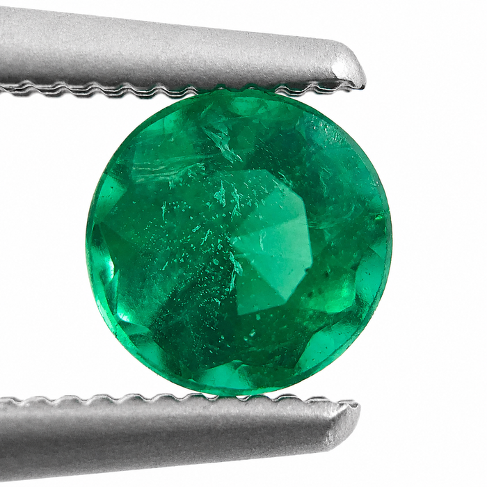 Emerald round brilliant cut 0.48 carat loose gemstone - Make a custom order