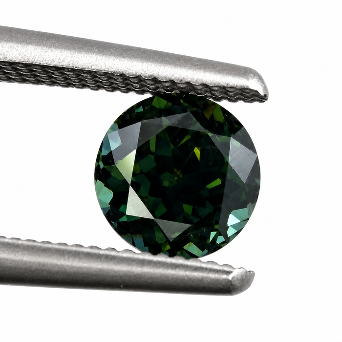 Australian Dark Teal sapphire 0.83 round brilliant cut loose gemstone - Buy loose or customise