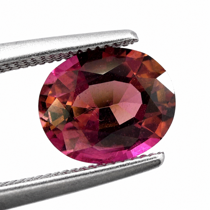 Pink orange sunset tourmaline fancy oval cut 1.28 carats loose gemstone - Buy loose or customise