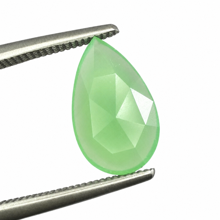 Australian Chrysoprase pear rose cut 0.97 carat loose gemstone - Make your own custom jewelry design.