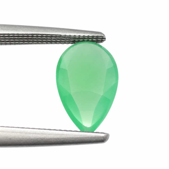 Australian Chrysoprase pear rose cut 0.97 carat loose gemstone - Make your own custom jewelry design.