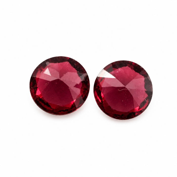 Blood red Spinel round cut matched pair 0.72 carats total - Buy loose or customise