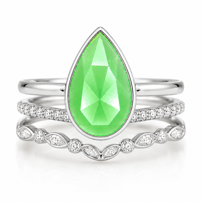 Australian Chrysoprase pear rose cut 0.97 carat loose gemstone - Make your own custom jewelry design.
