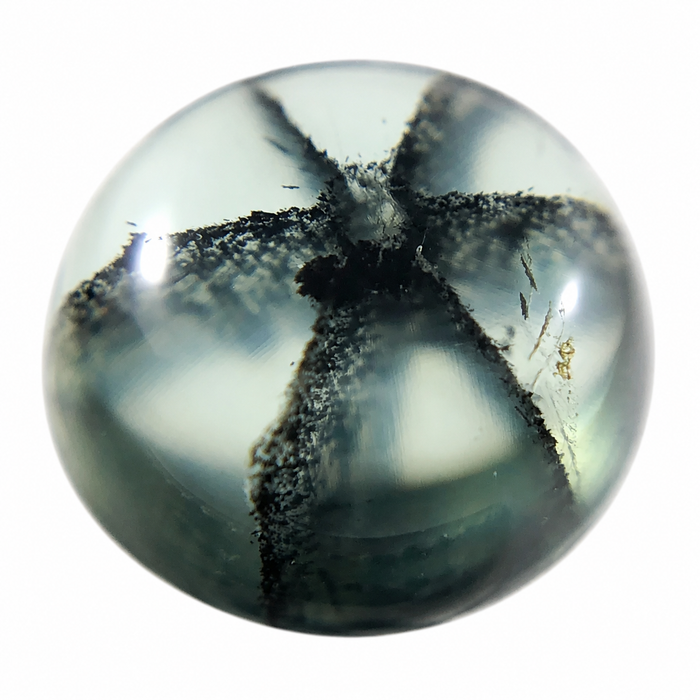 Emerald Trapiche round cabochon cut 1.56 carats 7.5x6.9mm loose gemstone