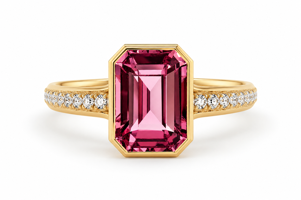 Pink Tanga garnet emerald cut 2.22 carats loose gemstone - Buy loose or customise