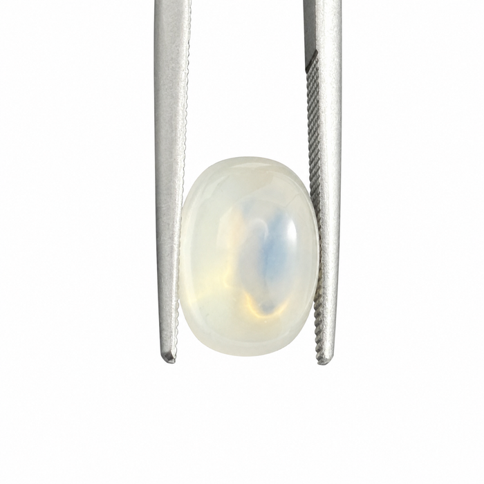 Rainbow moonstone 5.21 carat elongated oval cut sugarloaf cabochon loose gemstone