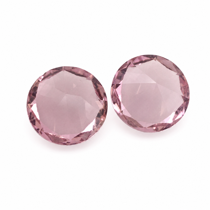Pink tourmaline round cut matched pair 1.80 carats total - Buy loose or customise