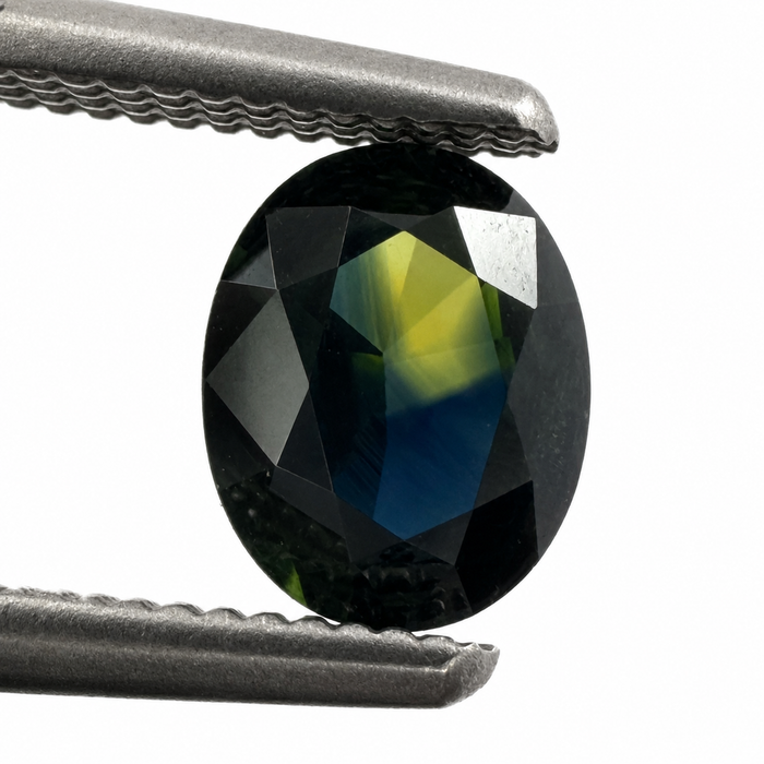 Australian Parti sapphire with colour split 0.68ct oval brilliant cut loose gemstone - Buy loose or customise