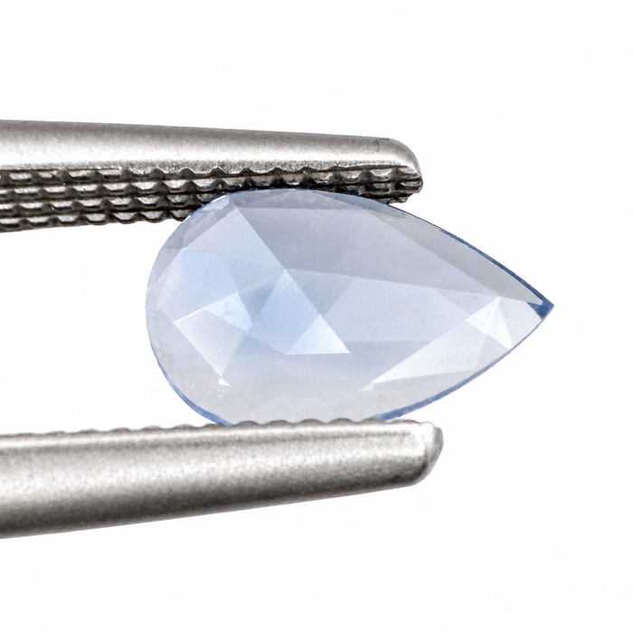 Blue Ceylon Sapphire pear rose cut 0.44 carat loose gemstone - Make your own custom jewelry design
