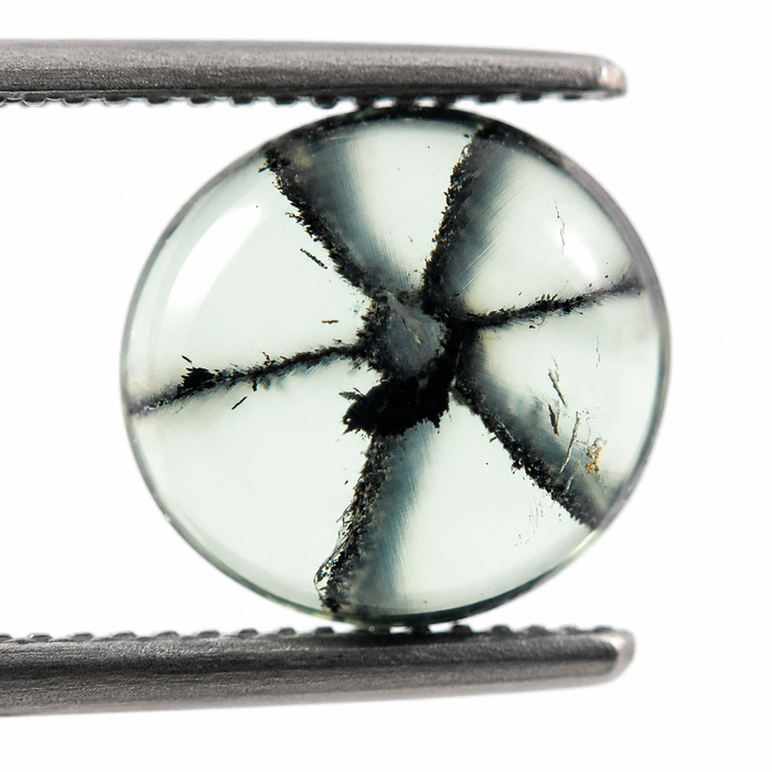 Emerald Trapiche round cabochon cut 1.56 carats 7.5x6.9mm loose gemstone