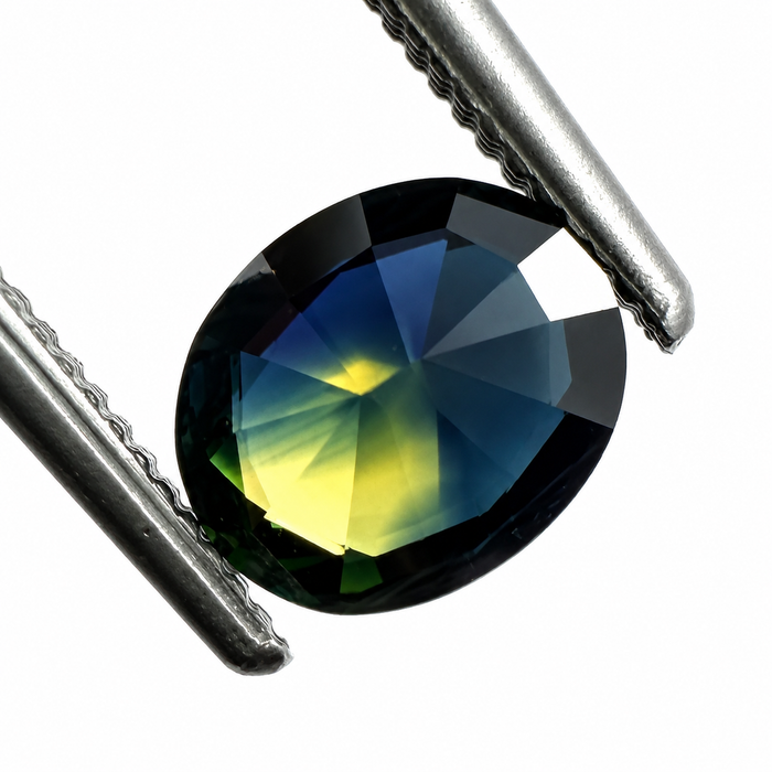 Australian Parti sapphire with colour split 0.68ct oval brilliant cut loose gemstone - Buy loose or customise