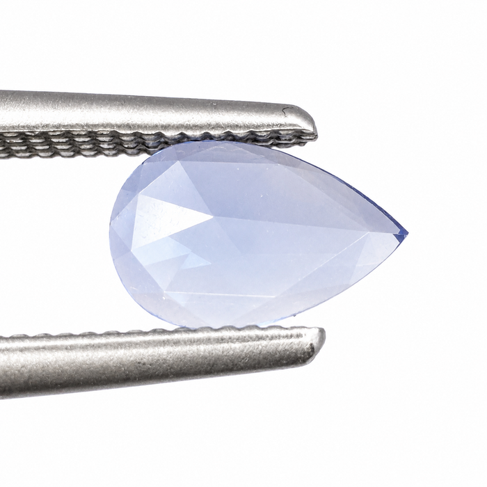 Blue Ceylon Sapphire pear rose cut 0.44 carat loose gemstone - Make your own custom jewelry design