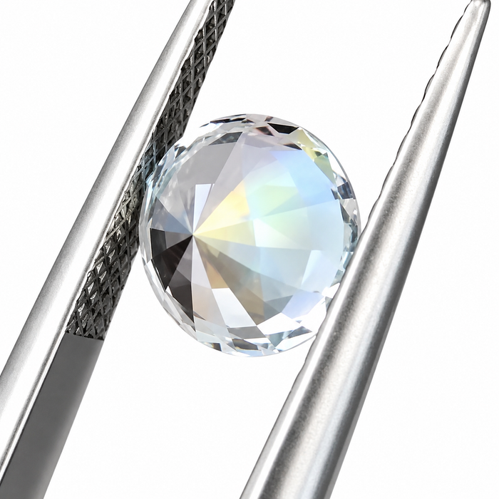 Rainbow moonstone 1.00 carat round brilliant cut loose gemstone