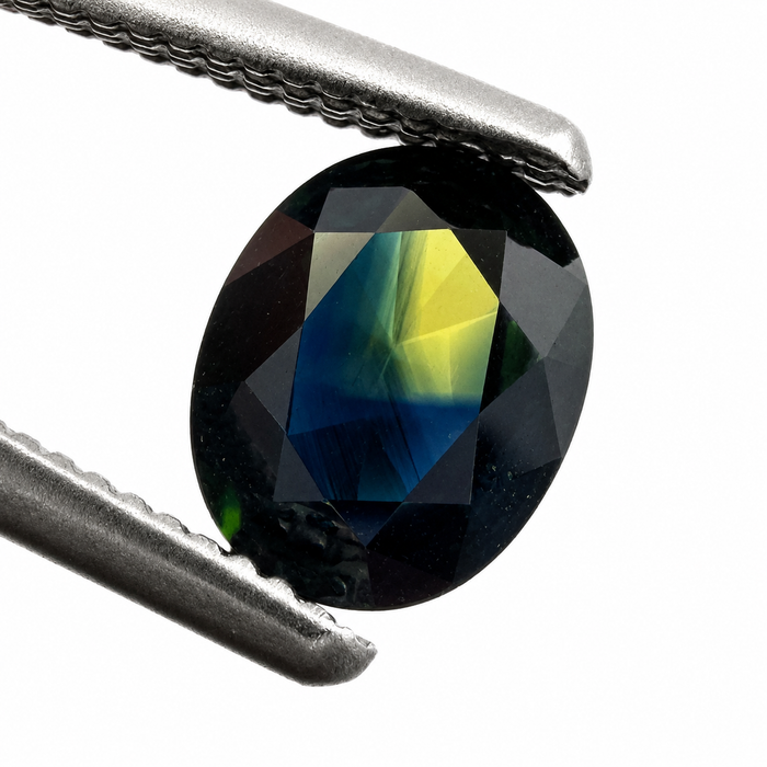 Australian Parti sapphire with colour split 0.68ct oval brilliant cut loose gemstone - Buy loose or customise